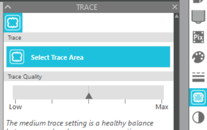 Press select trace area