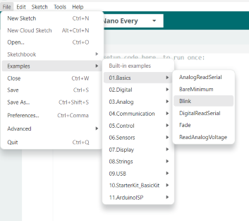 Opening the Blink code example