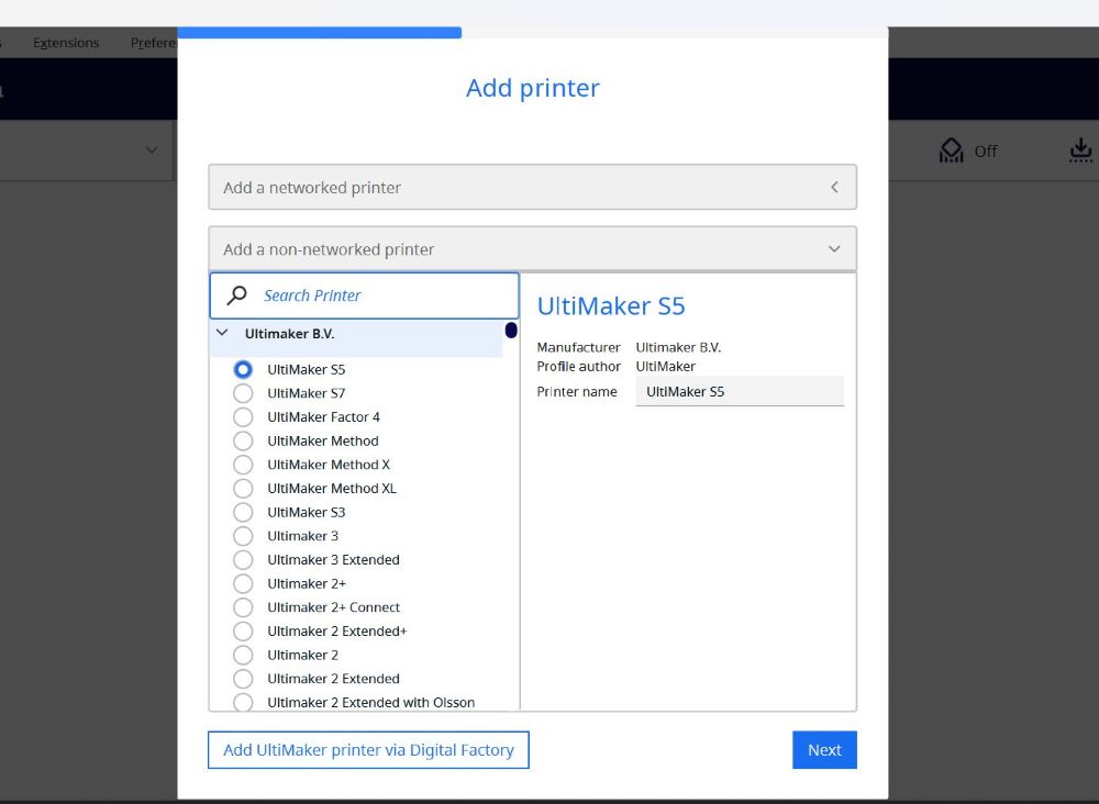 choosing the printer