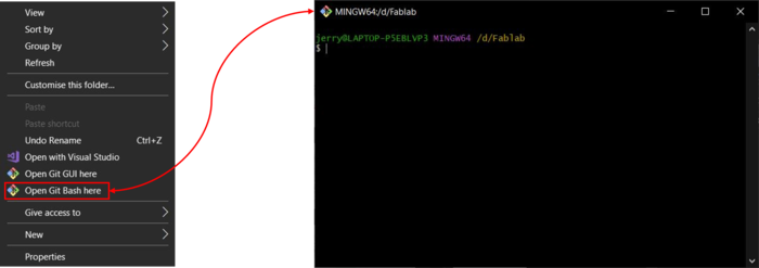 Opening GitBash