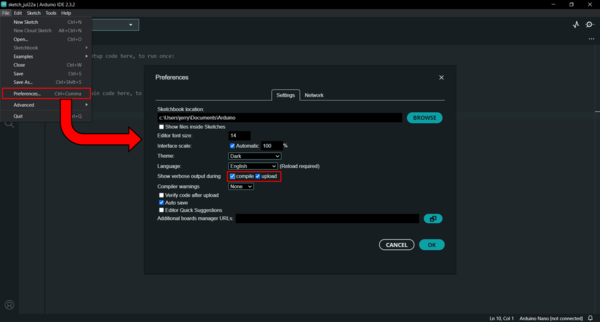 Arduino Preferences