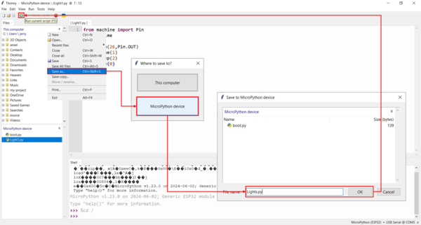 MicroPython Saving and Running